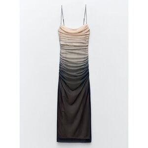 Zara print dress with tulle